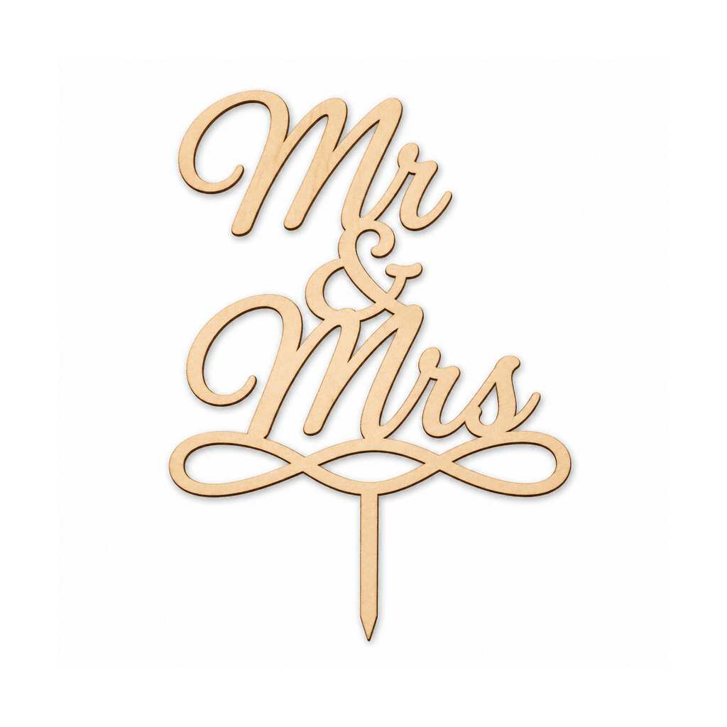 Топер за сватбена торта „Mr & Mrs“