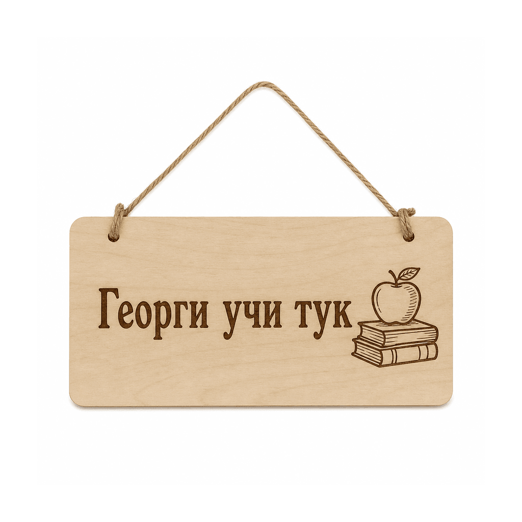 Табела „Учи тук“ с име